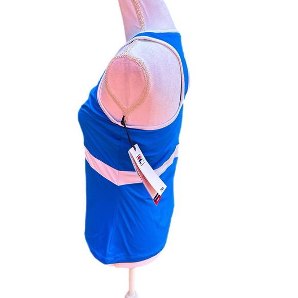 NWT Fila Tennis Heritage Racerback Tank in Blue and White - Size Medium - Picture 2 of 8